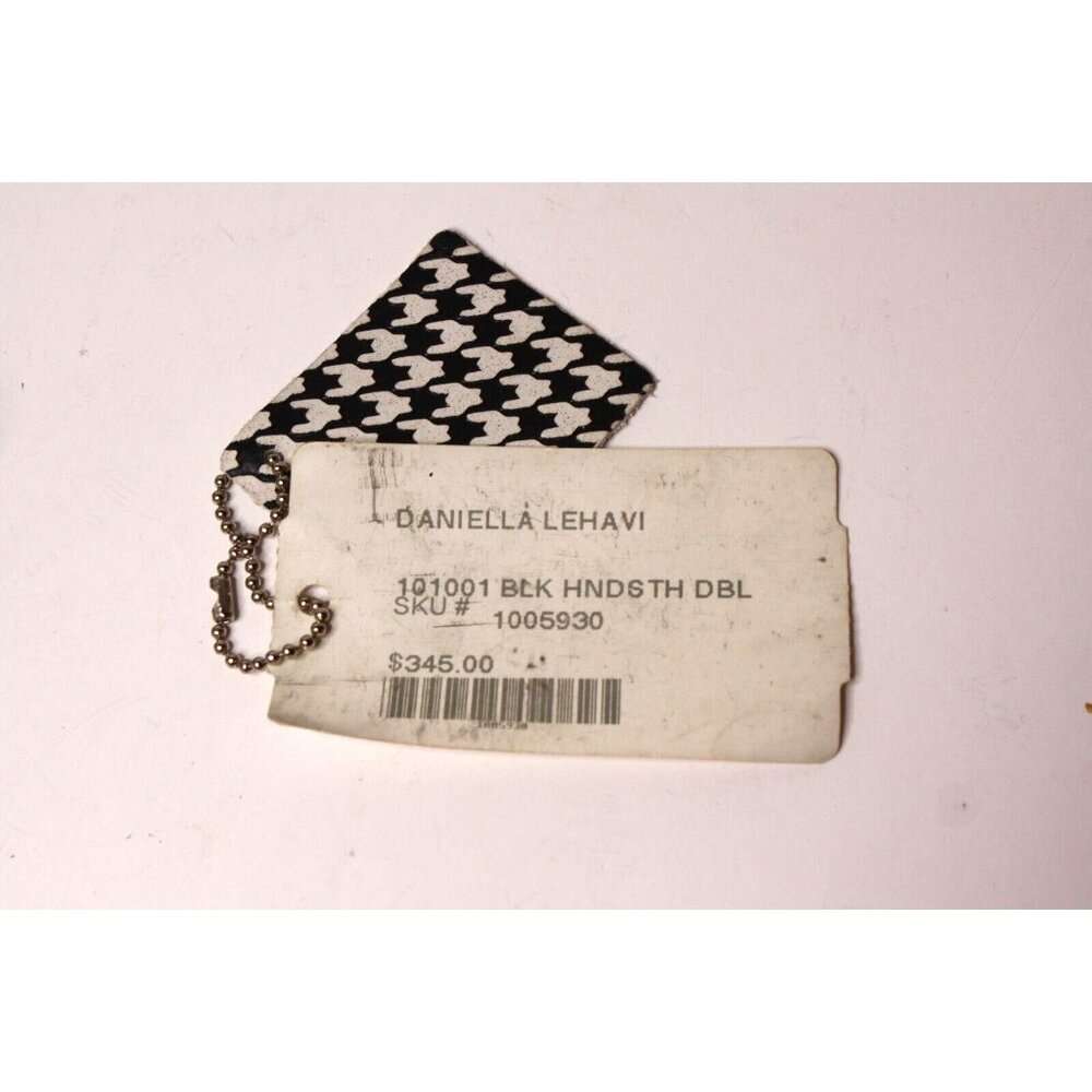 Daniella Lehavi Italian Leather Handbag in Black & White Houndstooth Pattern - Picture 10 of 10